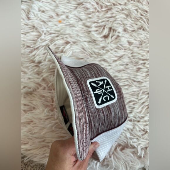 Armadillo Hat Co. Ace Pacific Headwear Maroon White Snapback Hat Style X216 S-M - Picture 8 of 8